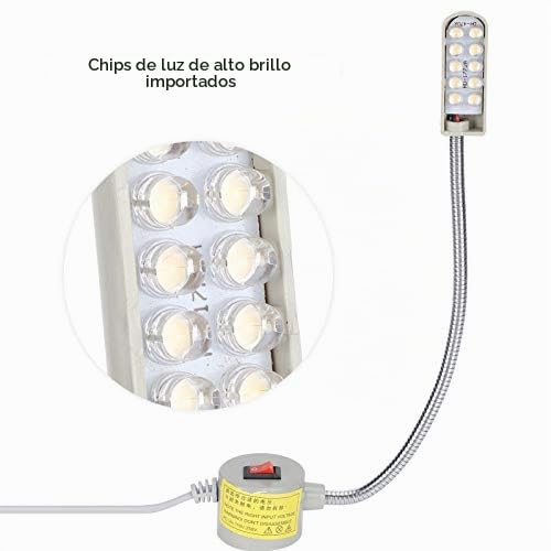 Lámpara LED para Máquina de Coser con Base Magnética, 2 Unidades, Brazo Flexible, Ahorro de Energía, para Trabajos de Costura