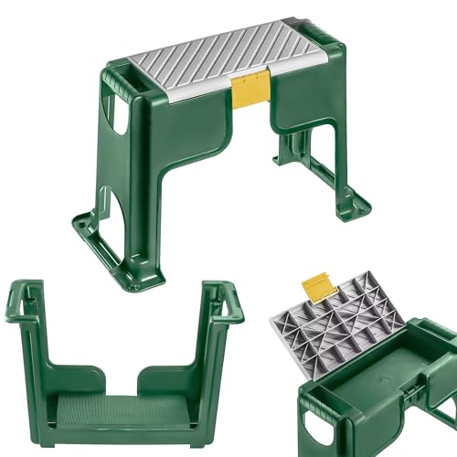 KADAX Tabouret de jardin, 56,5 x 28 x 37 cm, repose-genoux 2 en 1, repose-genoux et marchepied en...