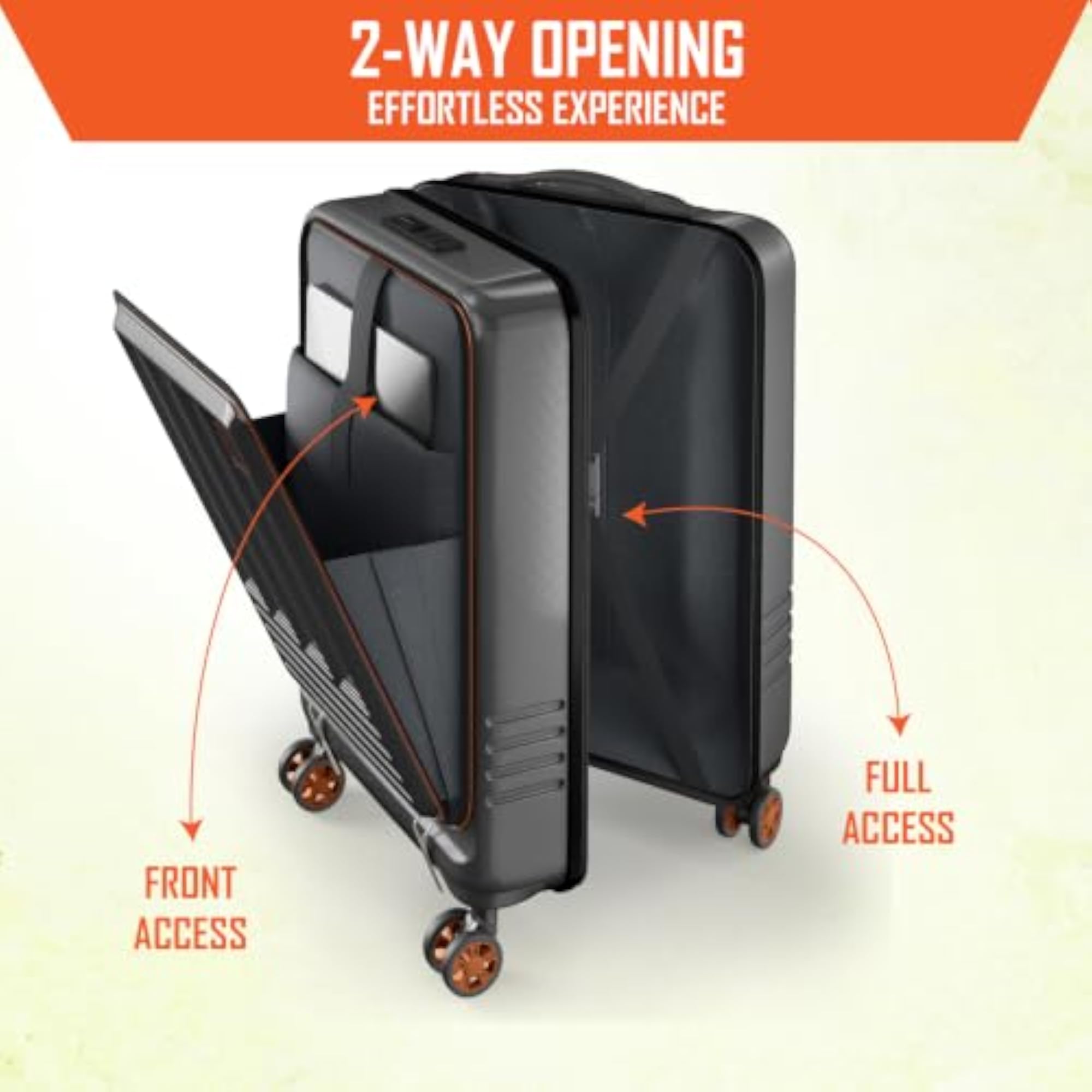 Genius Cabin Trolley Bag with Laptop Compartment, Hardside