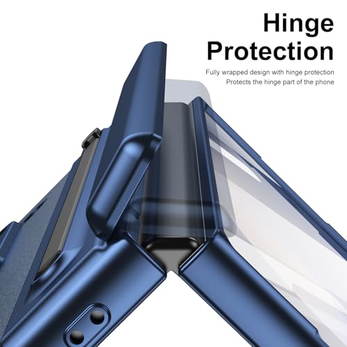 Étui pour Galaxy Z Fold 5 bleu housse antichoc avec protège-écran et stylet - 6