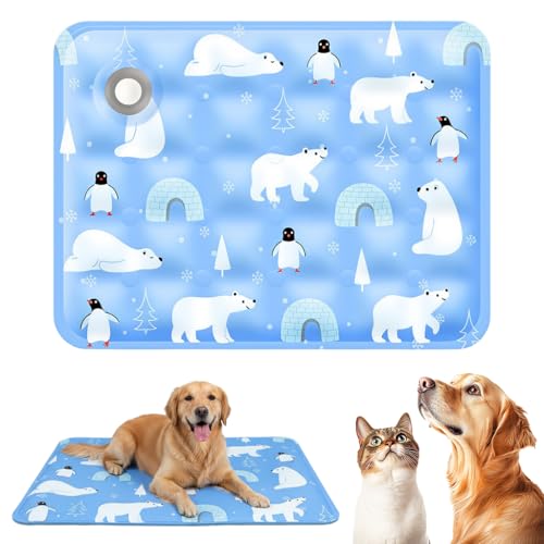 Image of Qpets Pet Cooling Mat for Dogs & Cats, 90x60CM | No-Water Gel Cooling Pad, Washable, Scratch-Proof & Portable, Supports 35kg, Use Floor, Sofa, Car, Crate