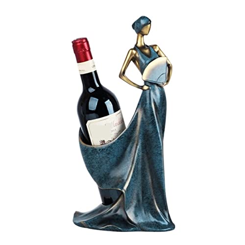 Soporte para botellas de vino de resina azul miniatura 1