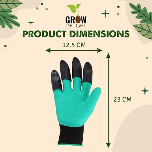 Image of Garden Gloves With Double Claws | Heavy Duty Gloves for Gardening & Farming | Reusable, Washable Gloves for Digging, Planting & Pruning | Garden Accessories for Men & Women