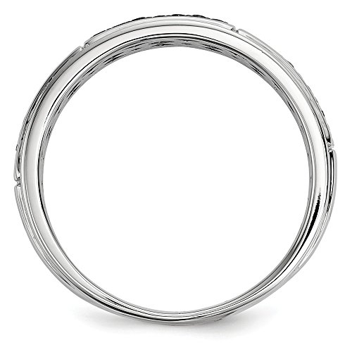 Solid 925 Sterling Silver White & Black Diamond Men's Ring (6mm) (1/8ct.)2