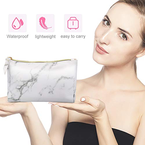 Marble Makeup Bags,Lke Cosmetic Display Cases Waterproof Marble Travel Cases Portable Makeup Bags Makeup Organizers(8.66X6.3X2.36Inches) (Marble Makeup Bags) #TOP5