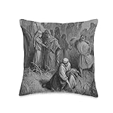 Boaz and Ruth Gustave Dore Romanticism Biblical Art Throw Pillow