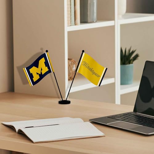 Drapeaux de bureau Michigan Wolverines pour table et décoration de support de supporter