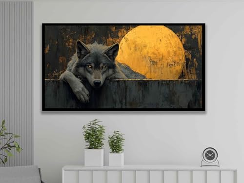 Loup et lune affiche art abstrait pour habiller un mur vide - 4