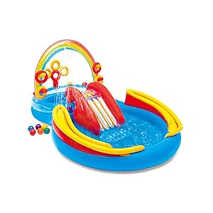 INTEX-57453-Piscina-infantil-hinchable-con-dispersor-de-agua-y-tobogan-arcoiris-centro-de-juegos-para-ninos