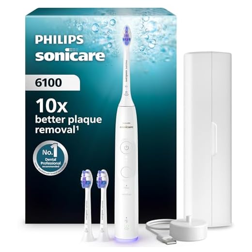 Philips Sonicare 6100 cepillo dental eléctrico, sónico con 2 modos de cepillado y 3 niveles de intensidad, EasyStart, estuche de viaje, blanco, HX7400/02 [Nueva Tecnología]