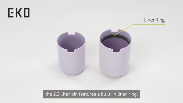 Image of EKO Fandy 0.58 Gal /2.2L Mini Trash Can with Lid, Swing-Top Desktop Trash Can for Bathroom, Countertop, Vanity, Desk or Office, Small Garbage Bin (Lavender)