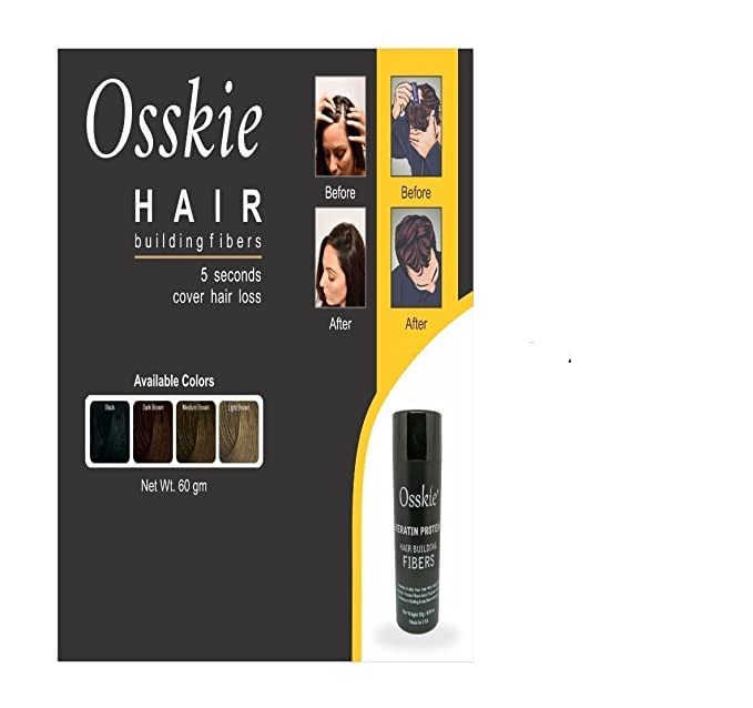 Stylazo Osskie Hair Building Fibers Hair Loss Concealer Hair Thickening Fibers For Men & Women, Pack Of 2 - (Light Brown)
