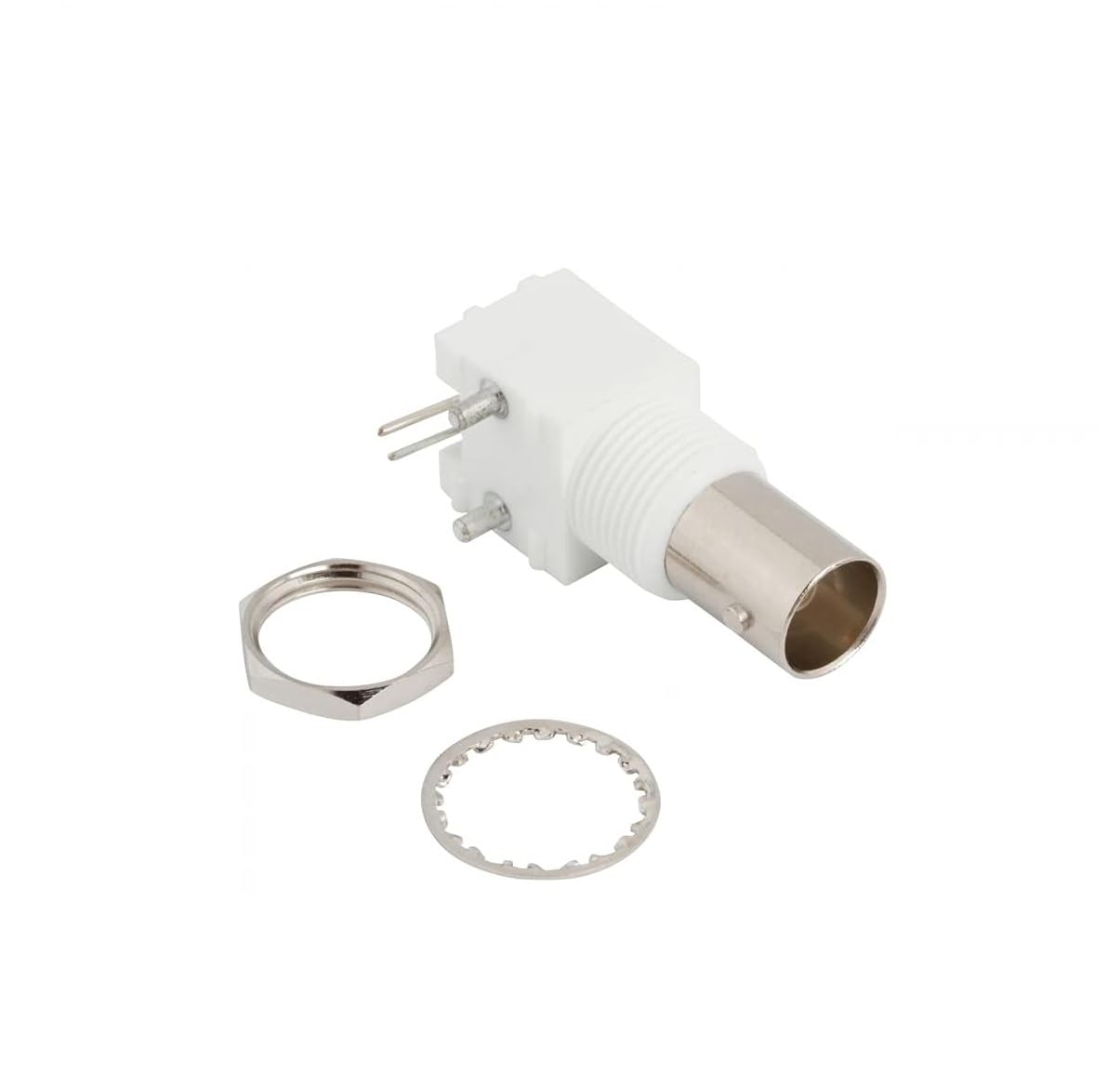 NBR RF Connector BNC Female Bulkhead Right Angle PCB Panel Mount Jack Adapter Connector for CCTV Systems, Switchers Adapter White- 1 pc.-image-45