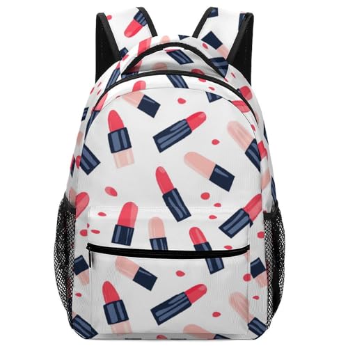 Lipstick Pattern Funny Backpack Casual Daypack Lightweight Shoulders Bag for Men Women Cute Print