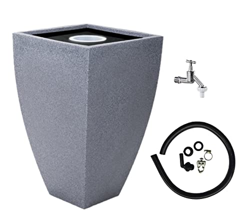 Regentonne Regenbehälter Regentank Regenfass 200 L eckig - modernes Desing (Granit grau)