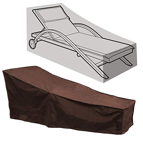 Generies Water-Resistant 82 Inch Patio Chaise Lounge Chair Cover Brown(No Chair) - Image 4