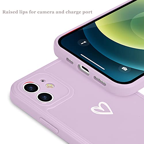 Micoden Compatible with iPhone 12 Case Girl Silicone Protective Bumper Love Heart Pattern Cute for iPhone 12 Phone Cases Purple Micoden Compatible with iPhone 12 Case Girl Silicone Protective Bumper Love Heart Pattern Cute for iPhone 12 Phone Cases Purple