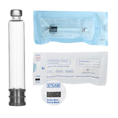 10 Pack 3ml Pen Cartridge with 11mm Long Stopper 3cc Empty Cartridges for Peptide V1-V2 Pens Steam Sterilized & Individually Wrapped