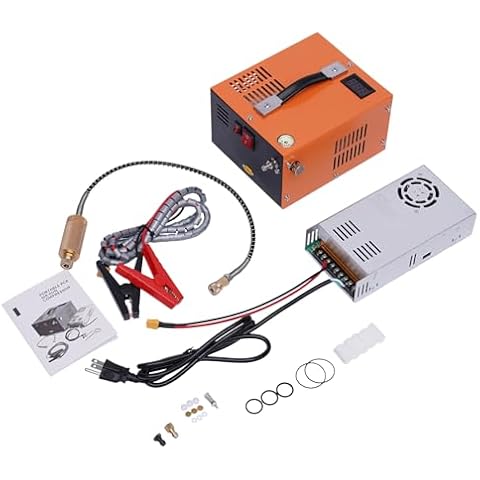 PCP Air Compressor, 350W High Power Voltage Air Compressor Pump, 12V Portable High Pump Transformer 4500PSI 30Mpa High Pressure Pump Fan Cooling for PCP Air Rifle Paintball Tank Air Pistol Cover