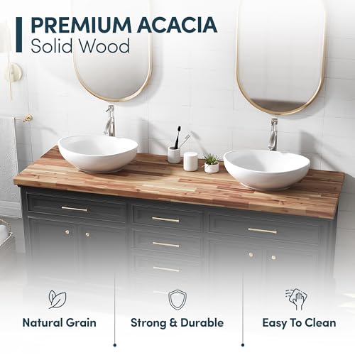 Tabla de cortar rectangular de acacia maciza 91x63.5x3.8 cm miniatura 4