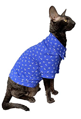 Kotomoda Hairless Cat's clothes cotton Polo Sailor for Sphynx Cats (XS) - Image 2