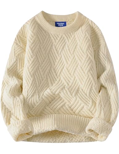 Image of Aelfric Eden Vintage Oversized Sweaters Crewneck Knit Pullover Baggy Loose Casual Cable Sweater 2025 Fall Clothes
