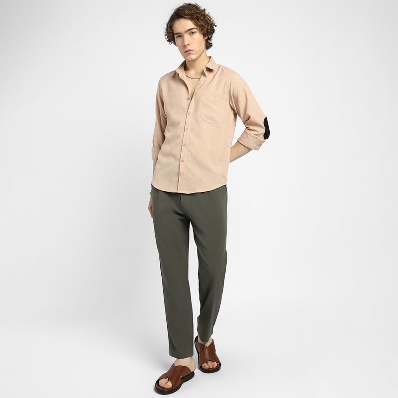 Image of CAHOOT Men's Shacket for Casual Wear | Spread Collar | Long Sleeve | Button Closure | Overshirt /Shacket Crafted with Comfort Fit for Everyday Wear