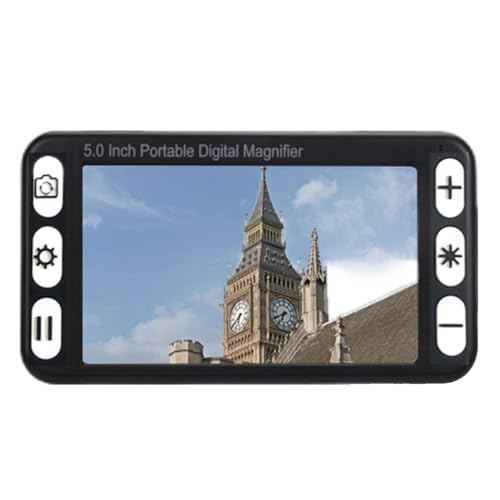 Lente d'ingrandimento digitale portatile, 26 modalità colore, ausilio alla lettura con zoom 2X-48X, per persone con problemi di vista che leggono, scrivono e visualizzano libri,Black