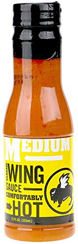 Buffalo Wild Wings Medium Buffalo Sauce, 12 fl. oz., Perfect Dipping Sauce, Chicken Marinade, Wing Seasoning and Burger Topping, Enjoy a Medium, Comfortable Heat