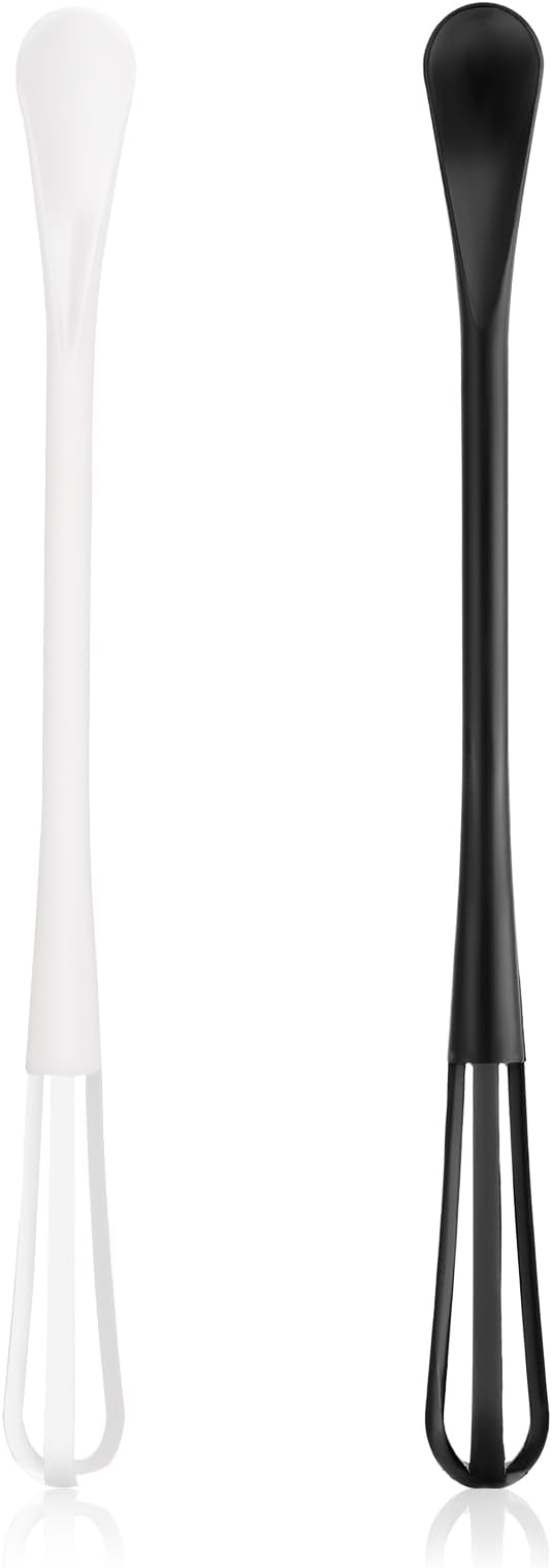 Multifunctional Mini Whisk, 2 Pcs Small 2 in 1 Whisk Utensil Mini Sugar Spoon Small Mixing Balloon Whisk Wisking Tool Set for Blending Beating Ingredients Mixing Sauces