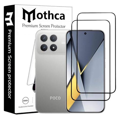 Image of Mothca Gorilla Tempered Glass Screen Protector for Poco F8 Pro | Black | Pack of 2 | Edge-to-Edge Coverage | Scratch Resistant | Easy Installation Kit