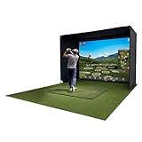 Glide Gear - Golf Practice Simulator Backdrop Complete Enclosure Poles & Impact Screen - 10' x 8'