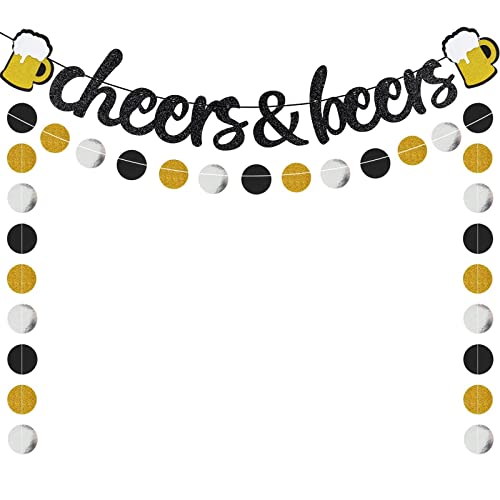 Cheers & Beers Bachelor Party Decorations(Black Gold) by Joymee - Used condition - US$13.92