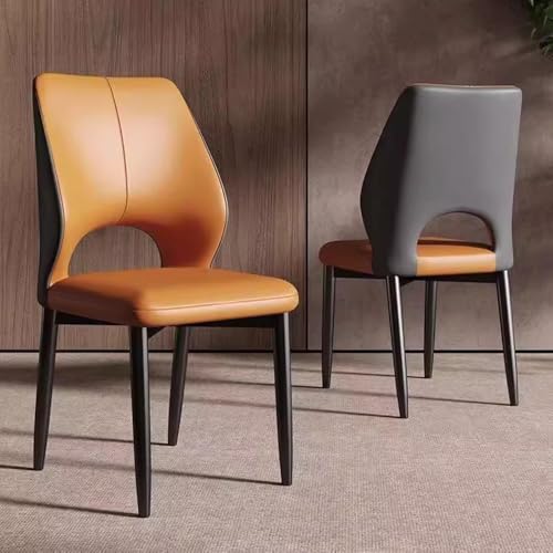 OUKMXSY Juego de 2 sillas de Cocina con Acentos: sillas de Cocina tapizadas de Piel sintética con Respaldo Acolchado Suave y Patas de Metal Resistentes, Ideales para el Comedor y la Cocina.