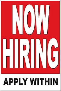4 LESS CO 24x36 NOW HIRING Poster Retail Business Store Window POP Sign rb