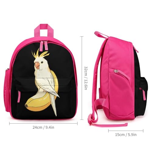 Cute Cockatiel Banana Cute Backpack Small Daily Daypack Travel Shoulder Bag with Adjustable Strap Graphic Print2