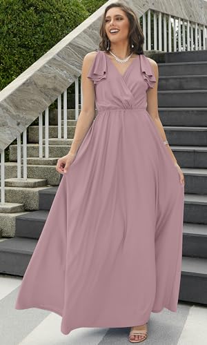 Image of KOH KOH Womens Long Sleeveless Bridesmaid Wedding Guest Prom Maxi Dress