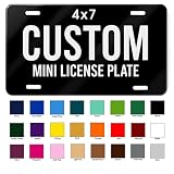 Custom Mini License Plate for Motorcycle, UTV, ATV, Golf Cart, Go Kart, Side by Side | Personalized Small License Plate | Novelty Only, Non-Road Use (4x7 Inch)