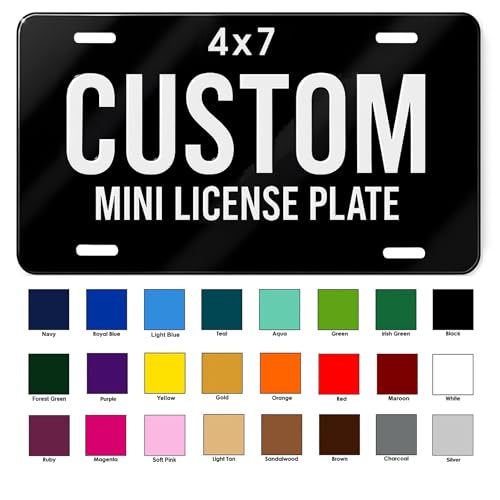 Custom Mini License Plate for Motorcycle UTV ATV Golf Cart Go Kart Side by Side | Personalized Small License Plate | Novelty Only Non-Road Use (4x7 Inch)