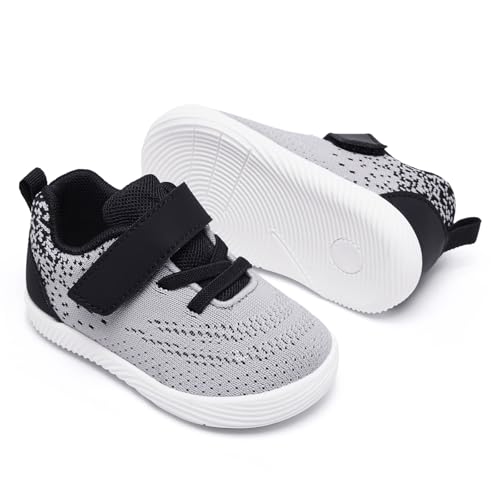 Image of MORENDL Toddler Sneakers Baby Boys & Girls Barefoot Shoes Lightweight Breathable Walking Running Tennis Athletic Sport Shoes