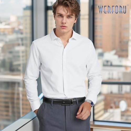 WERFORU Men Dress Belt Men Leather Belt Adjustable Leather Belt-Black Ratchet Belt for Dress and Casual2