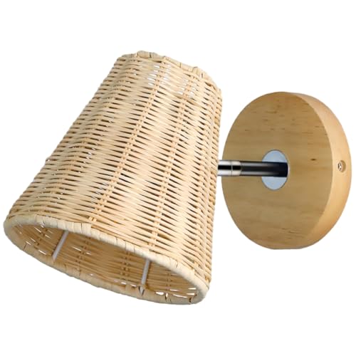 Aplique de Pared de Ratán E27 de 220v Compacto para Salón y Dormitorios