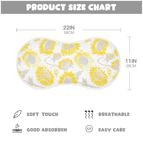 Sunflower Baby Burp Cloths Muslin Burp Cloth Absorbent Baby Wash Cloths Burping Cloths for Babies Burp Clothes Rags Towel for Baby Boy Girl Wipes 22x11IN,2 Pack3