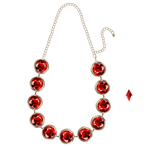 JTWEB Jewel Belt Fashion Cadena de cintura de diez rianas Cadena de cinta de imitación roja Ajustable Cadena de cintura Cadena Mujer Mujer Cinturón de metal Cadena de cinturón Bling Bling para mujeres Cover