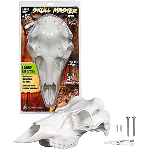 Mountain Mike’s White Skull Master Antler Mounting Kit | Compatible with Harvested and Shed Antlers | for Antlers Over 5" Antler Base (Large) Cover