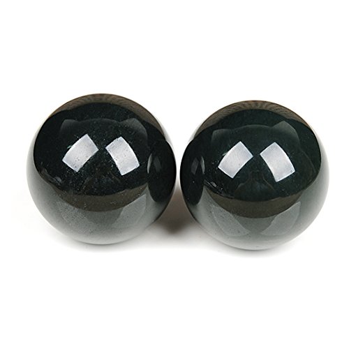HeTian Jade Hand Exercise Balls for Wrist Strengthening and Fingers Training,Baoding Stress Massage Balls.(Set of 2)