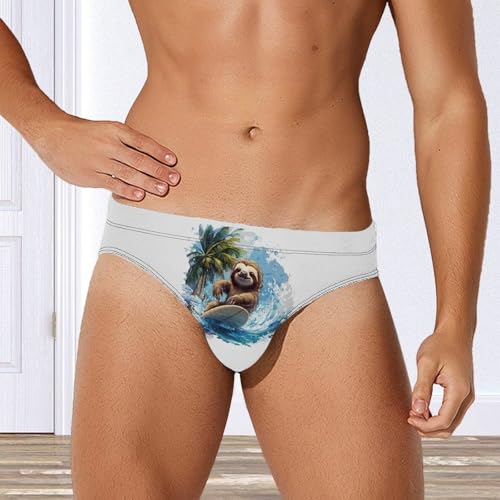 Skateboarding Sloth Men's Swim Briefs Sexy Bikini Swimwear Bathing Swimsuit Trunks Underwear4