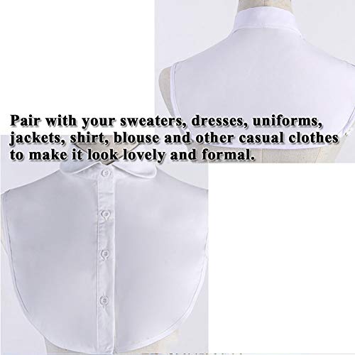 AORAEM Fake Collar Detachable Faux Doll Collar Shirt Blouse Half Shirts for Women and Girls(White) - Thumbnail 5