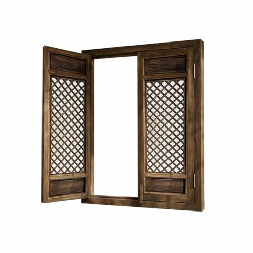 pujindu Panel De Ventana De Madera Tallada De Estilo Vintage para Salón De Té O Estudio