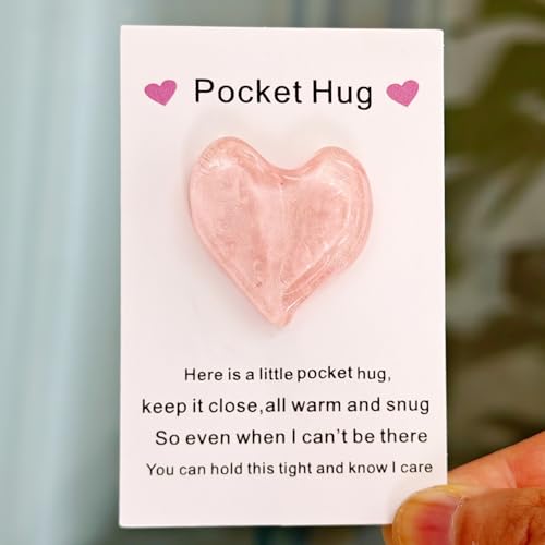 YOJO Pocket Hug Heart with Greeting Cards, Long Distance Relationship Gifts, Gifts for Boyfriend Girlfriend, I Love You Gift for Him Her (Blue)